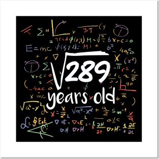 Square Root of 289 Years Old // Funny Math Birthday // 17 Years Old Posters and Art